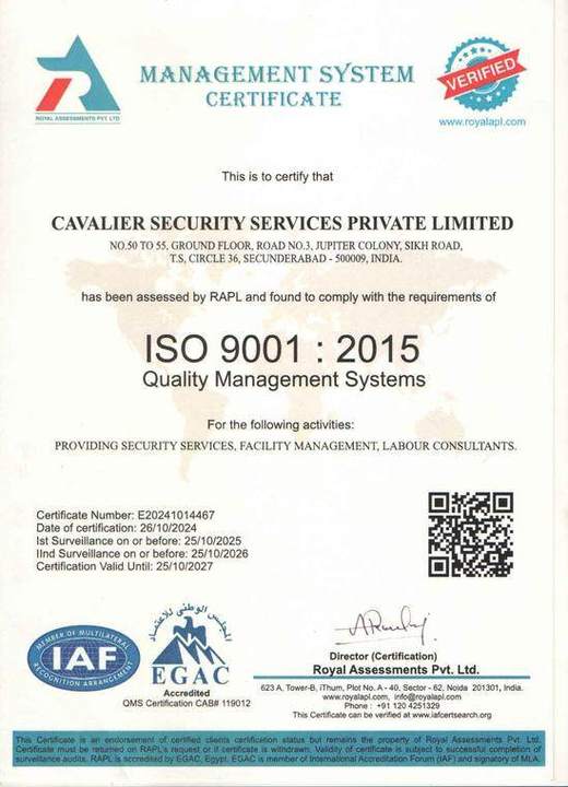 ISO 9001:2015 certificate