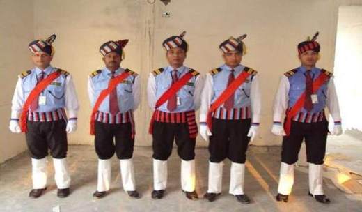 Guard of honour in ceremonial sash and puggree