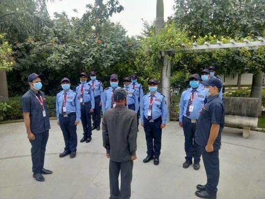 Supervisor inspecting a guard detail