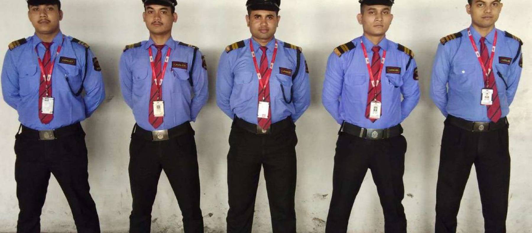Cavalier security guards on muster parade